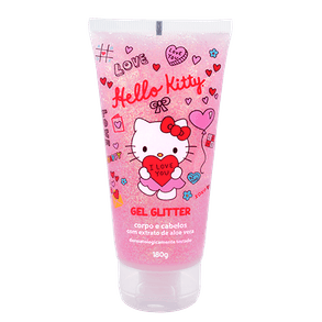 Gel Fix Hello Kitty Glitter 150 - Gel Fixador Com Glitter, Ideal Para Penteados Divertidos E Criativos.