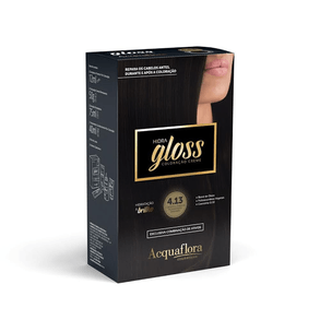 Tintura Acquaf Hidra Gloss 4.13 Castanho Natural Acinzentado Dourado.