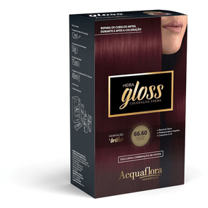 Tintura Acquaf Hidra Gloss 66.60 Vermelho Granada - Cores Vibrantes E Brilho Intenso.