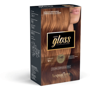 Tintura Acquaf Hidra Gloss 7.43 Louro Natural Acobreado Dourado - 7898566291405