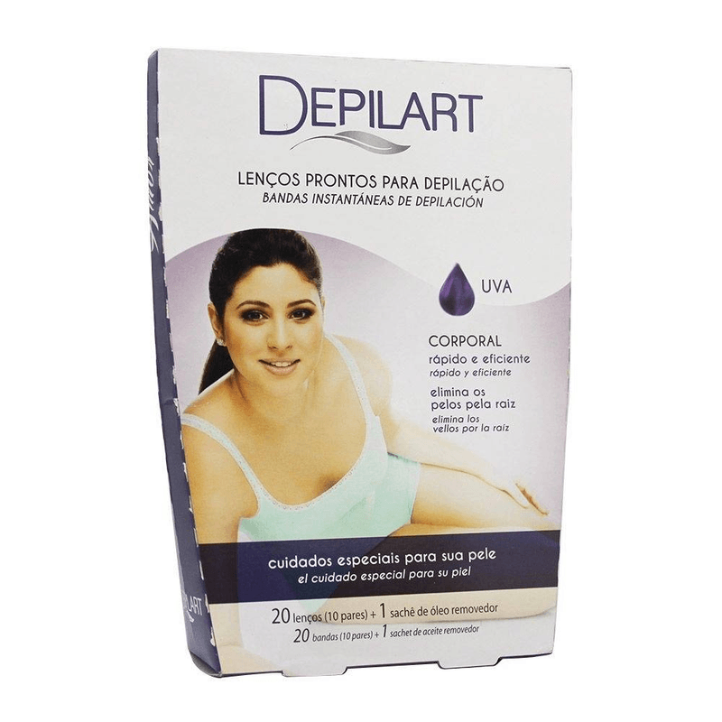 Folhas-De-Depilacao-Prontas-Depilart-Para-Pernas-Aroma-De-Uva---Pacote-Com-10-Unidades