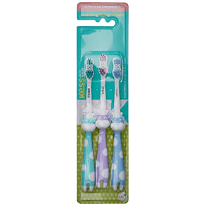 Esc Dent Kess Inf Lv3pg2-2566 - Escova De Dente Infantil Kess Com Design Divertido E Cerdas Macias.