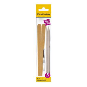 Kit De Manicure Boni Com 2 Lixas, 2 Palitos E 1 Pinça - Cuidados Essenciais Para Unhas