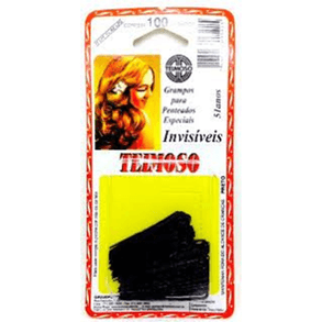 Grampo Teimoso Invisivel Preto C/100