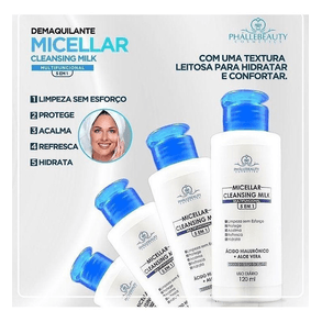 Leite Demaquilante Micelar Phallebeauty 120ml