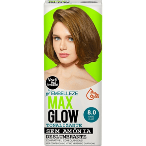 Kit Tonalizante Maxglow Queratina Louro Escuro 8.0 – Brilho E Hidratação