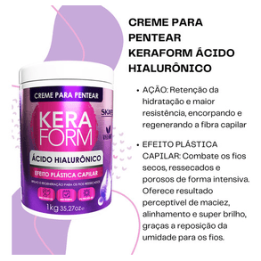 Máscara Capilar Keraform Com Ácido Hialurônico 1000g – Hidratação Intensa