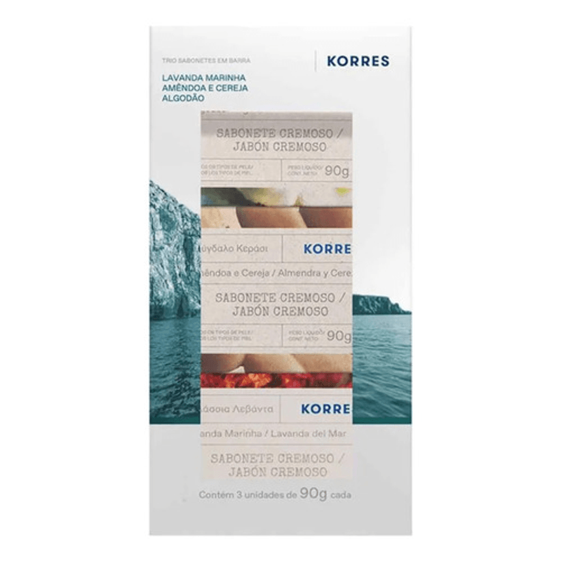 Conjunto-Korres-Sabonetes-Amendoa-Algodao-E-Lavanda