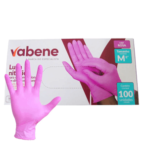 Luva Nitrílica Rosa Vabene