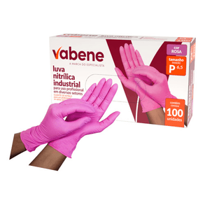 Luva Nitrílica Rosa Vabene