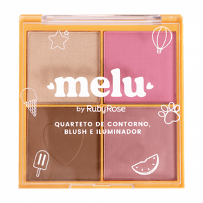 Quarteto De Contorno/Blush/Iluminador Melu - Rr75312 Ruby Rose