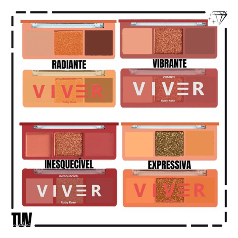 Paleta-De-Sombras-Ruby-Rose-Viver-Inesquecivel