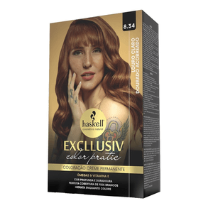 Tintura Haskell Color Kit 8.34 Louro Claro Dourado – Cobertura Total Dos Fios