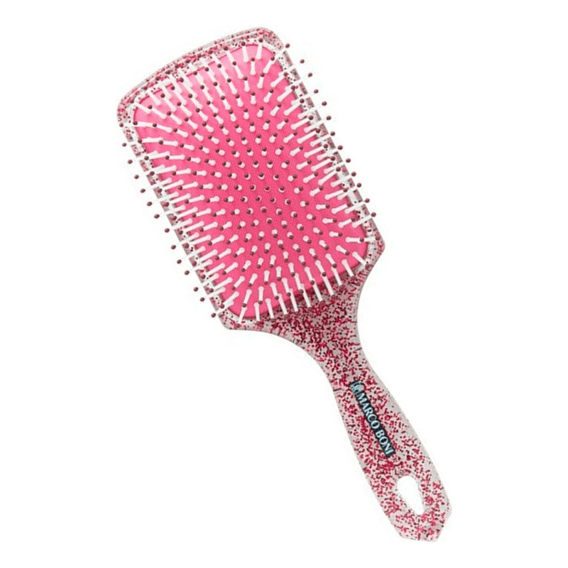 Escova-Capilar-Marco-Boni-Nylon-Glitter-Vermelha-Raquete---7694