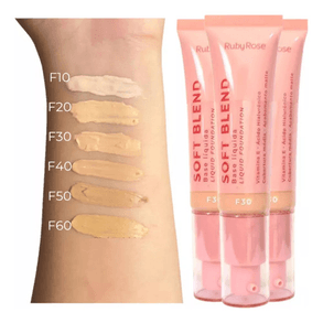 Base Líquida Ruby Rose Soft Blend F20 Média Cobertura 30g